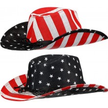 2 Pieces American Flag Cowboy Hats Independence Day Sun Hat Western Cowboy Hat Summer Straw Hat for Men Women at  Men’s Clothing store