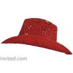 Crocheted Red Western Toyo Cowgirl Hat
