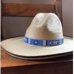 Hat Band Hatbands for Men and Women Leather Straps Cowboy Hats Accessories White Blue Paisley Handmade in Guatemala 7 8 Inches x 21 Inches at Men’s Clothing store