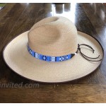 Hat Band Hatbands for Men and Women Leather Straps Cowboy Hats Accessories White Blue Paisley Handmade in Guatemala 7 8 Inches x 21 Inches at Men’s Clothing store