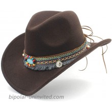 Jdon-hats Womens Fashion Western Cowboy Hat for Lady Tassel Felt Cowgirl Sombrero Caps Hats at  Women’s Clothing store