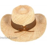 Kenny K Women's Raffia Straw Western Hat with Decorative Rose Design at Women’s Clothing store