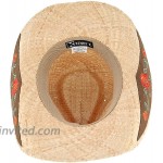 Kenny K Women's Raffia Straw Western Hat with Decorative Rose Design at Women’s Clothing store