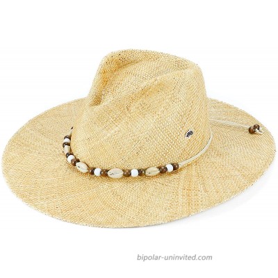Sun Hat Straw Fedora Cowboy and Cowgirl Hats Wide Brim with Shells Trim Natrual at  Men’s Clothing store
