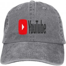Yoú-Tū-bé Logo Unisex Cowboy Hat Trucker Hats Adjustable Baseball Cap Snapback Hats Peaked Cap Casquettes Hat Dad Hat Gray at  Men’s Clothing store