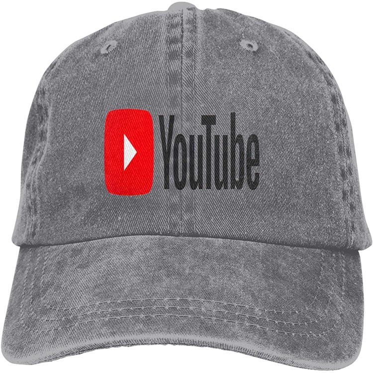 Yoú-Tū-bé Logo Unisex Cowboy Hat Trucker Hats Adjustable Baseball Cap Snapback Hats Peaked Cap Casquettes Hat Dad Hat Gray at Men’s Clothing store