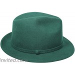 100% Wool Felt Ladies and Women's Fashion Party Travel Fedora Hat Terry Elastic Sweatband Forest Green at Women’s Clothing store