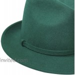 100% Wool Felt Ladies and Women's Fashion Party Travel Fedora Hat Terry Elastic Sweatband Forest Green at Women’s Clothing store