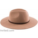 Accessorama Womens Fedora Hats 100% Wool Wide Brim Panama Hat Fashion Hats for Fall Winter at Women’s Clothing store