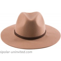 Accessorama Womens Fedora Hats 100% Wool Wide Brim Panama Hat Fashion Hats for Fall Winter at  Women’s Clothing store