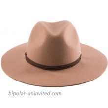 Accessorama Womens Fedora Hats 100% Wool Wide Brim Panama Hat Fashion Hats for Fall Winter at  Women’s Clothing store