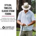 American Hat Makers Milan Straw Fedora — Lightweight Breathable at Women’s Clothing store