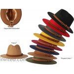 Besoogii Classic Wide Brim Women Men Fedora Hat with Belt Buckle Felt Panama Hat Coffee at Women’s Clothing store