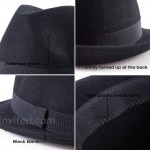 Black Fedora Hat for Men - Classic Wool Hat for Winter Hats Women Fedoras Men Black One Size 7 1 4 22-7 8 fit for 22 - 22 7 8 at Men’s Clothing store