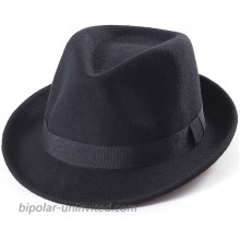 Black Fedora Hat for Men - Classic Wool Hat for Winter Hats Women Fedoras Men Black One Size 7 1 4 22-7 8 fit for 22 - 22 7 8 at  Men’s Clothing store