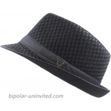 Black Horn Light Weight Classic Soft Cool Mesh Fedora hat at  Women’s Clothing store