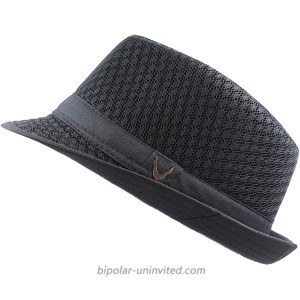 Black Horn Light Weight Classic Soft Cool Mesh Fedora hat at  Women’s Clothing store