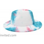 EOZY Multicolor Tie Dye Fedora Hats for Women Men Wide Brim Cotton Panama Hat at Women’s Clothing store