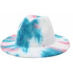 EOZY Multicolor Tie Dye Fedora Hats for Women Men Wide Brim Cotton Panama Hat at Women’s Clothing store