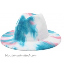 EOZY Multicolor Tie Dye Fedora Hats for Women Men Wide Brim Cotton Panama Hat at  Women’s Clothing store