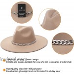EOZY Women & Men Wide Brim Fedora Hat Vintage Panama Cap with Chain Belt Buckle Khaki at Women’s Clothing store
