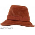 Farlenoyar Women's Winter Warm Thick Velvet Fedoras Wide Brim Wool Blends Floppy Hat Brown at Women’s Clothing store