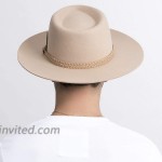 Fedora for Men Women 100% Wool Felt Outback Panama Hat Classic Band Wide Brim Adjustable at Women’s Clothing store