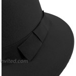 Fedora Hats for Women with Soft Hat Brush 100% Wool Wide Brim Felt Hat Rose-Shaped Sun Hats for Fall Winter Black at Women’s Clothing store