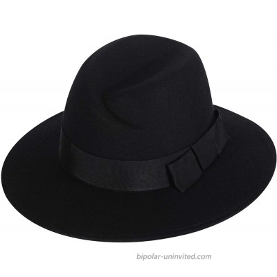 Fedora Hats for Women with Soft Hat Brush 100% Wool Wide Brim Felt Hat Rose-Shaped Sun Hats for Fall Winter Black at  Women’s Clothing store