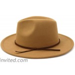 Gossifan Fashion Wide Brim Fedoras Women Floppy Panama Hats with Band Knot Camel at Women’s Clothing store