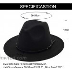 Gossifan Women Wide Brim Fedora Hats for Fashion Belts Unisex Felt Hat -C Hat+Balaclava at Women’s Clothing store