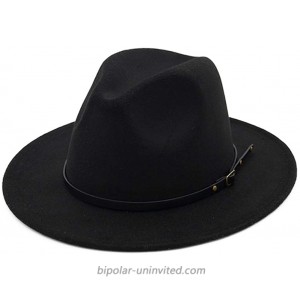 Gossifan Women Wide Brim Fedora Hats for Fashion Belts Unisex Felt Hat -C Hat+Balaclava at  Women’s Clothing store