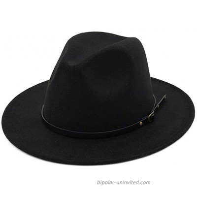 Gossifan Women Wide Brim Fedora Hats for Fashion Belts Unisex Felt Hat -C Hat+Balaclava at  Women’s Clothing store