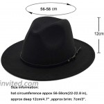 HUDANHUWEI Women's Classic Wide Brim Fedora Hat with Belt Buckle Felt Panama Hat Black at Women’s Clothing store