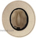 HUDANHUWEI Womens Wool Fedora Hat with Belt Buckle Wide Brim Panama Hat Cream at Women’s Clothing store