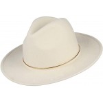 Jelord Womens 100% Wool Fedora Hats Elegant Wide Brim Panama Fedora Wool Trilby Hat at Women’s Clothing store