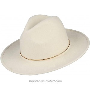 Jelord Womens 100% Wool Fedora Hats Elegant Wide Brim Panama Fedora Wool Trilby Hat at  Women’s Clothing store
