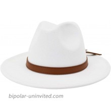 Lisianthus Women Vintage Wide Brim Fedora Hat Brown Belt-White M; Hat Circumference 56-58cm; for Women at  Women’s Clothing store
