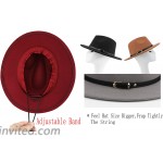 Melesh Wide Brim Unisex Classic Belt Buckle Fedora Hat b Black at Men’s Clothing store