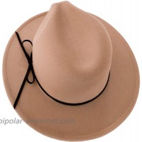 ModParty Women's Bow Wide Brim Fedora Hat Camel at  Women’s Clothing store