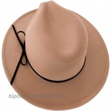 ModParty Women's Bow Wide Brim Fedora Hat Camel at  Women’s Clothing store