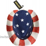 WESTEND Two Sizes Spring Summer American Flag Fedora Hat Beige at Women’s Clothing store