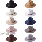 Women Fedora Sun Hat Summer Wide Brim Panama Straw Beach Hat with Leather Belt Pink One Size at Women’s Clothing store