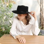 Womens 100% Wool Felt Hat Winter Panama Fedora Pork Pie Hats Bow Black at Women’s Clothing store
