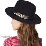 Women's Classic Wide Brim Floppy Panama Hat with Belt Buckle Fedora Hat Black at Women’s Clothing store