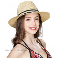 Womens Straw Fedora Brim Panama Beach Havana Summer Sun Hat for Men Party Floppy at  Women’s Clothing store