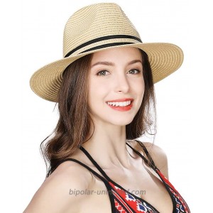 Womens Straw Fedora Brim Panama Beach Havana Summer Sun Hat for Men Party Floppy at  Women’s Clothing store