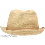 Women's Stretch Fit Paper Straw Fedora Hat Tan at Women’s Clothing store