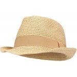 Women's Stretch Fit Paper Straw Fedora Hat Tan at Women’s Clothing store