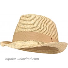 Women's Stretch Fit Paper Straw Fedora Hat Tan at  Women’s Clothing store